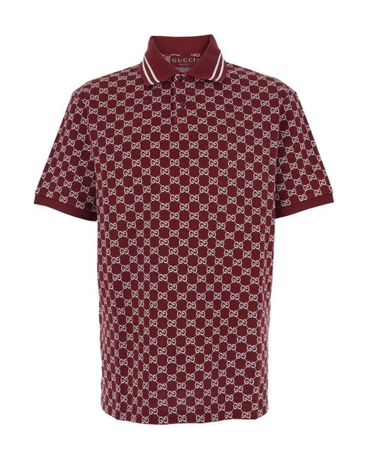 Gucci Polo Shirt With Striped Classic Collar in Red for Men Lyst UK
