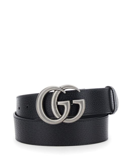 Gucci Black Belt With Gg Buckle for men