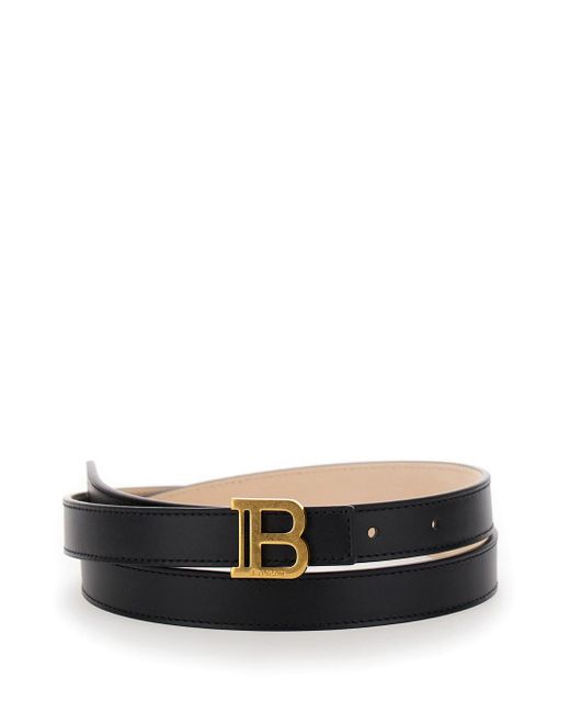 Cintura 'B-Belt' Con Fibbia B di Balmain in White