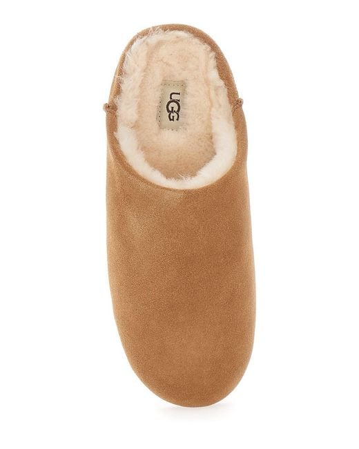 Ugg Brown 'Elea' Mules With Logo Lettering On The Side And Shearling Lining