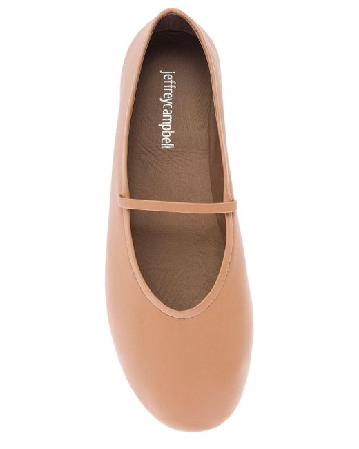 Jeffrey Campbell Brown Ballet Flats With Almond Toe