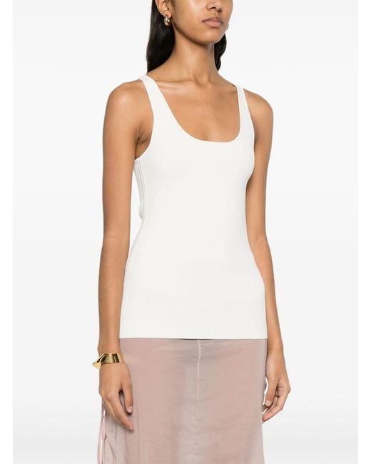 Totême  White Sleeveless Top With Round Neck