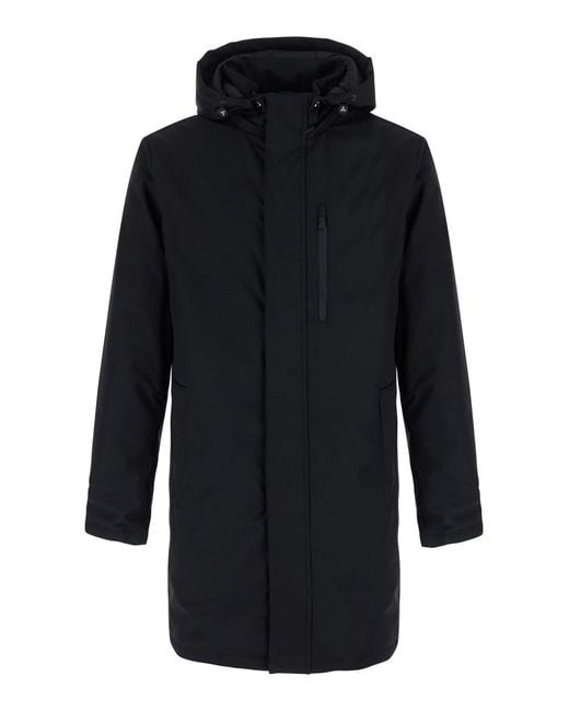 Heskimo Blue Jacket Nylon Tech With High Collar And Pockets for men