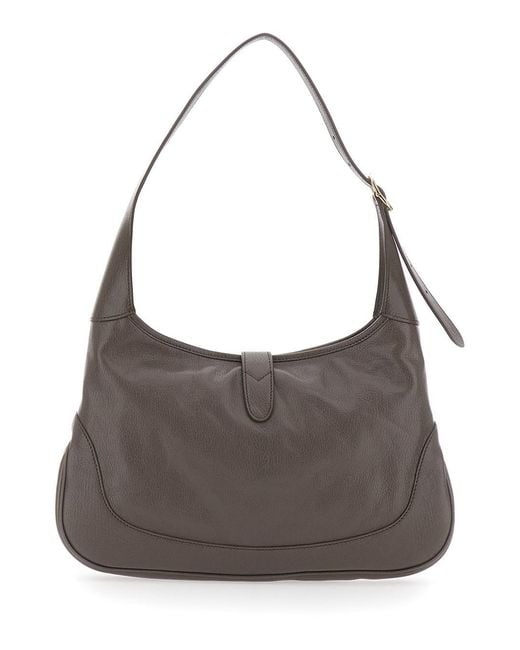 Gucci Brown 'Jackie 1961' Shoulder Bag With Clasp Closure And Adjustable Strap
