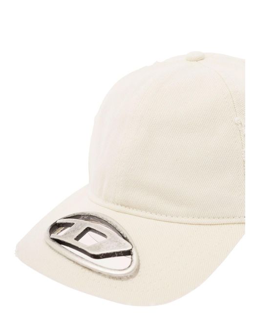 DIESEL Natural 'C-Beast-A1' Baseball Cap With D Logo Cut-Out for men