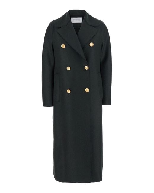 Cappotto Doppiopetto Con Revers Classici Ampi di Harris Wharf London in Black