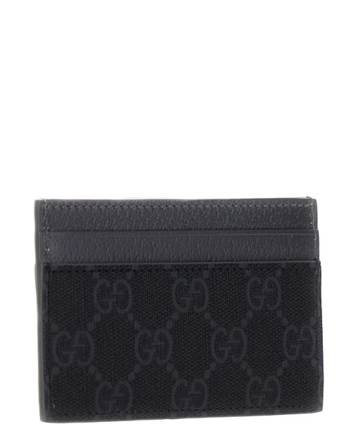 Gucci Gray 'Gg' Card-Holder With Gg Detail for men