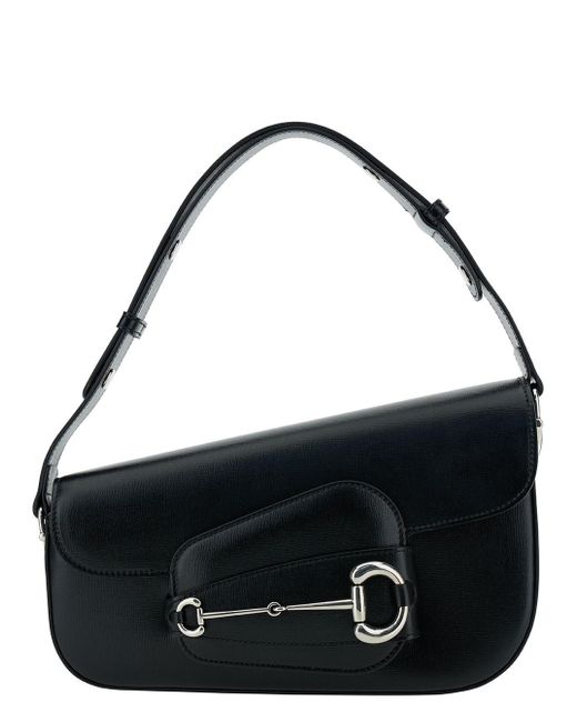 Gucci Black ' Horsebit 1955 Small' Shoulder Bag With Horsebit Det