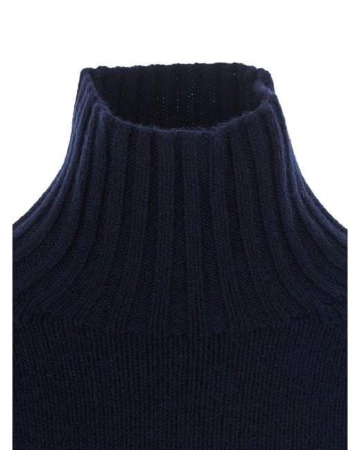 Max Mara Blue Mantova Sweater With Round Neck And Long Sleeves