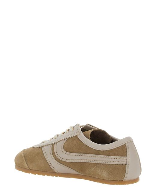 Dries Van Noten Brown Low-Top Sneakers With Two-Tone Lace-Up