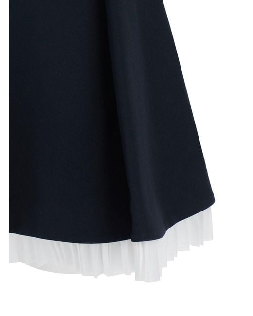 Jonathan Simkhai Blue Off-Shoulder Mini Dress With Contrasting Hem