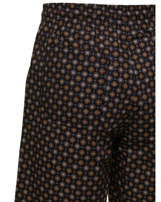 A.P.C. Black 'Vincento' Bermuda Shorts With All-Over Print for men