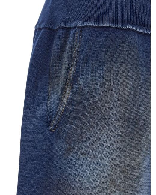 DSquared² Blue Shorts With Stretch Waist And Lived-In Effect for men