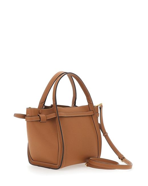 Borsa Shopping Media Con Placca T Timeless Sul Fronte E Tracolla di Tod's in Brown