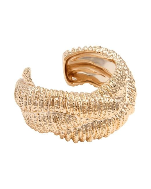 Self-Portrait Metallic Earrings 'Textured Twisted Cuff'