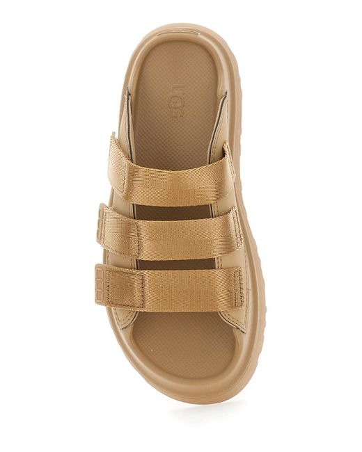 Ugg Brown 'Golden Glow' Sandals With Round Open Toe