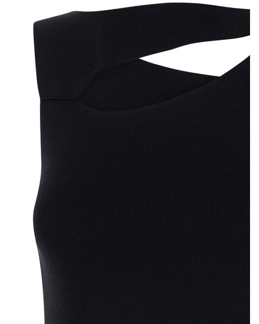 Semicouture Black Sleeveless Top With Cut-Out