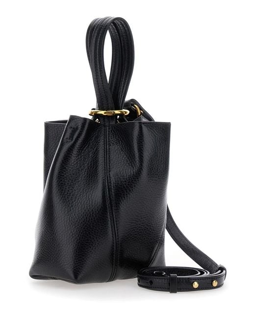 Chloé Black 'Spin' Shoulder Bag With Logo Lettering On The Front And A