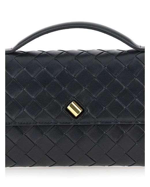 Bottega Veneta Black 'Andiamo' Clutch With Handle And Intreccio Motif