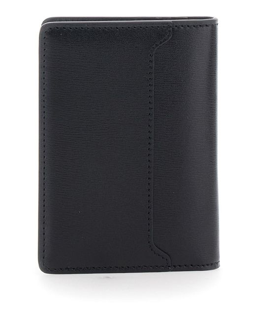 Fendi Black Card Holder With Ff Logo Plate On The Front And Rectangula for men