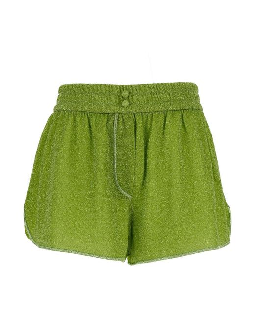 Oseree Green Shorts With Elastic Waistband