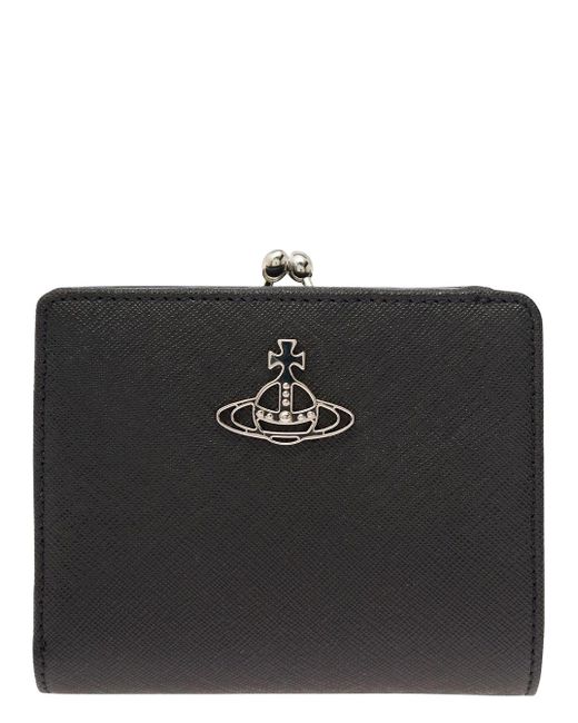Vivienne Westwood Wallet With Orb Detail And Snap Button In Leather in