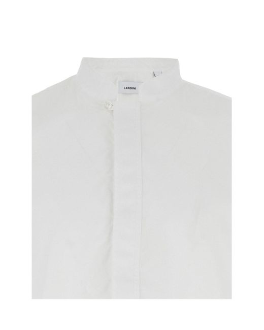 Lardini White Shirt With Mandarin Collar for men