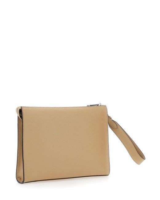 Fendi Natural Cltuch With Ff Motif And Ff Logo Plaque for men