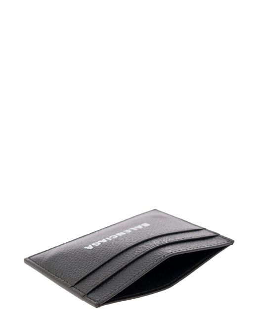 Balenciaga Gray Card Holderr With Contrasting Logo Print for men