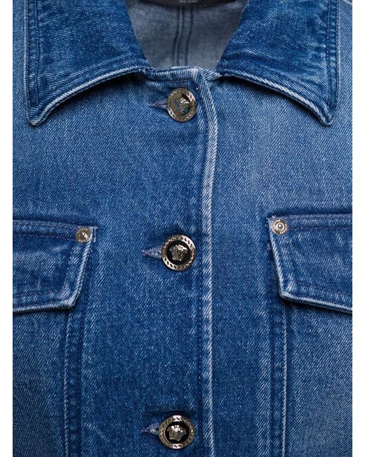 Versace Blue Cropped Denim Jeans