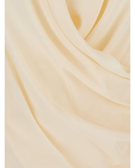 Jucca Natural V-Neck Blouse With Draping On The Front For