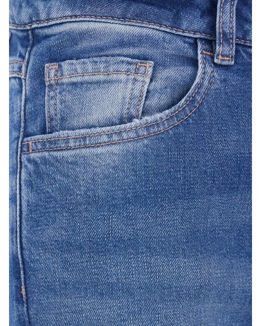 ICON DENIM Blue Jeans With Five-Pocket Design And Logo Patch On The Ba