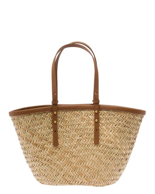 Pinko Natural 'Love Summer' Tote Bag With Logo Detail