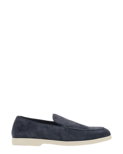 Doucal's Blue Loafers With Rubber Sole And Leather Upper for men