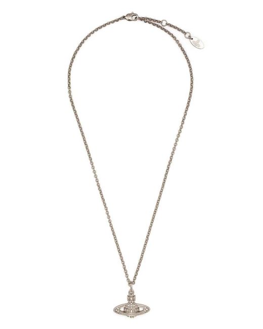 Vivienne Westwood Metallic Silver-colored Necklace With Orb Pendant In Brass