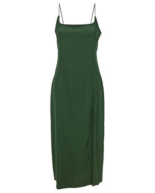 Jacquemus Green 'La Robe Notte' Midi Dress With Logo Detail And Split