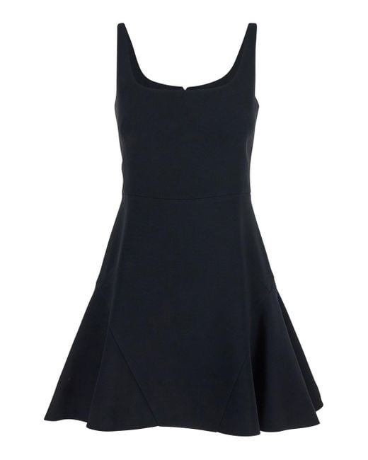 Givenchy Black Mini Dress With Flared Skirt And Square Neckline