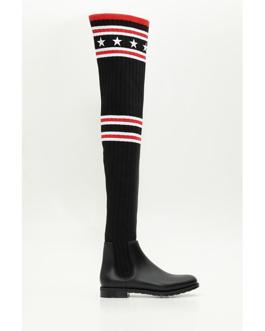 Givenchy Black Knitted Over-the-knee Boots