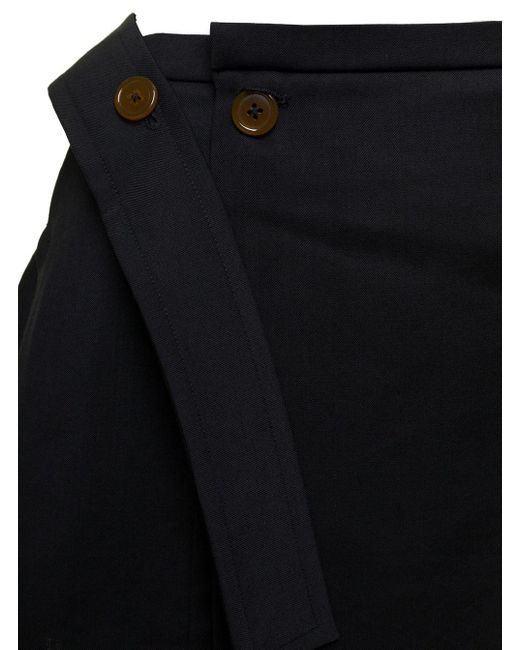 Vivienne Westwood Black 'Meghan' Asymmetric Mini Skirt With Buttons
