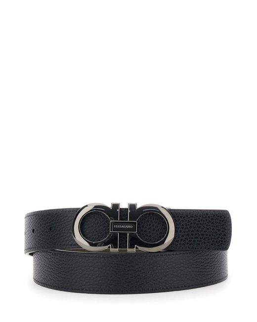 Ferragamo Green Reversible Belt With Gancini Buckle for men