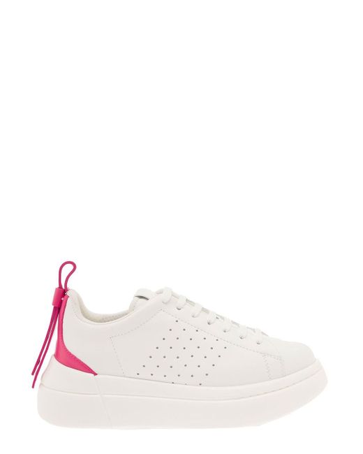 Red(v) White Naomi Low Top Sneakers In Leather Woman