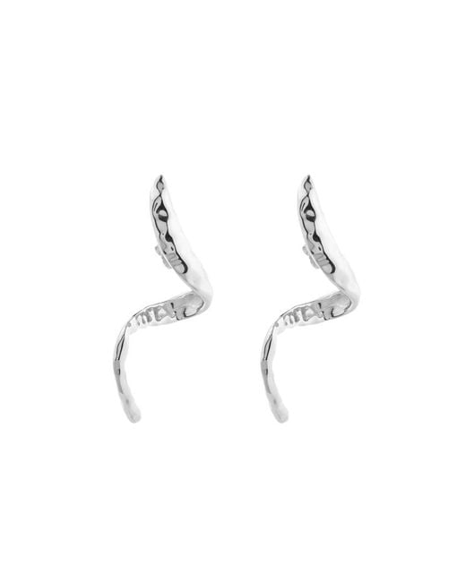 FEDERICA TOSI Natural Snake Earrings With Details And Snake Design. Sil
