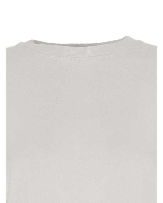 Agolde White 'Runa' Crewneck T-Shirt With Dropped Shoulders