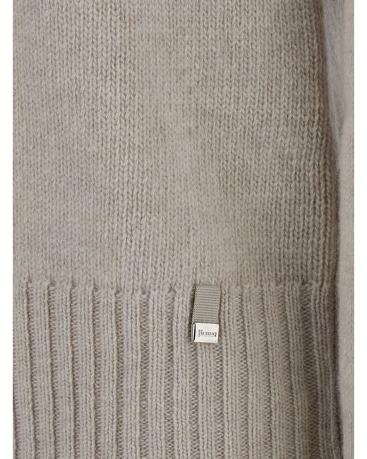 Herno Gray Wool Crewneck Pull With Round Neck And Long Sleeves