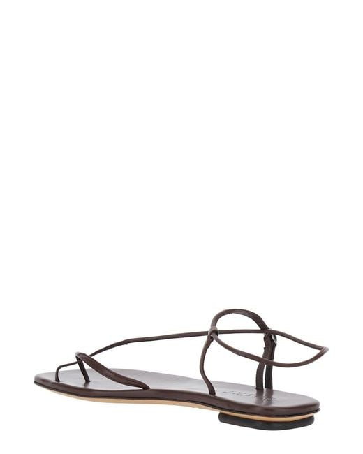 Soeur White Leather Sandals With Logo Imprinted On Insole For
