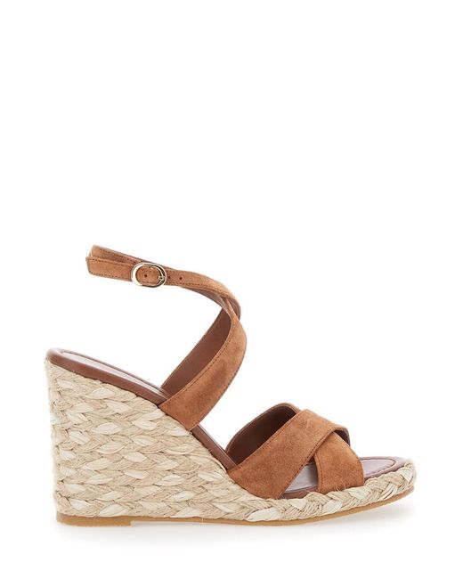 Stuart Weitzman Brown Wedge Sandals Aliyssa