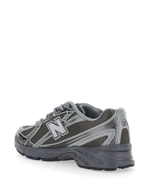 New Balance Gray '740' Sneakers With Metallic Details And Logo Patch O