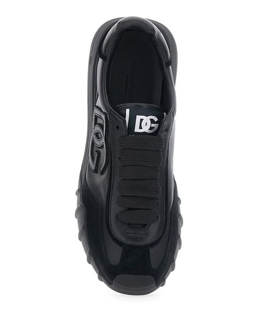 Dolce & Gabbana Black 'Athletic' Low Top Sneakers With Logo Patch On T for men