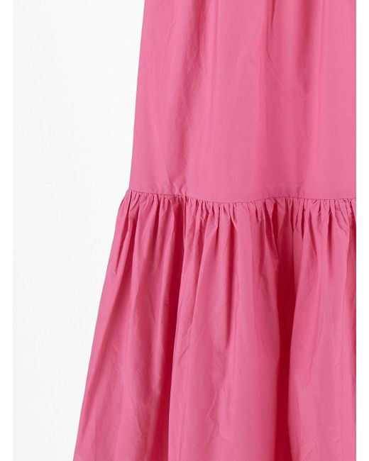 Ganni Pink Long Flounced Skirt Skirts