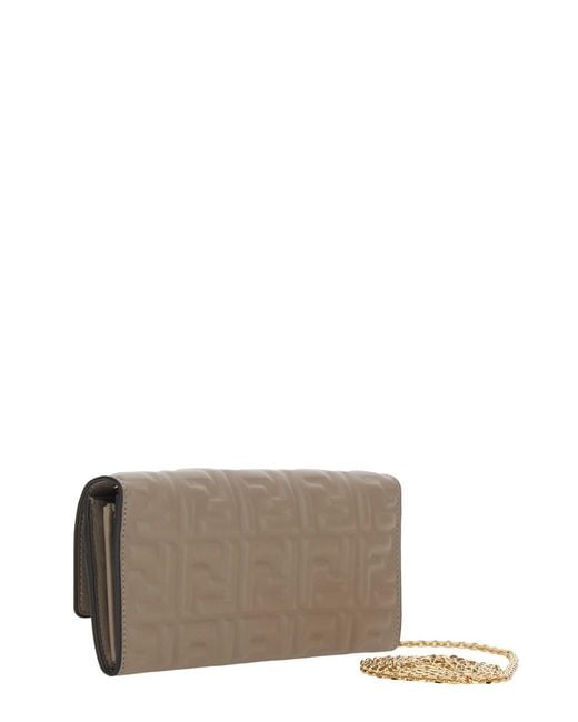 Fendi Gray 'Continental' Crossbody Bag With All-Over Ff Motif